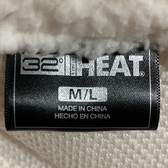 32 Degrees Heat Cozy Fleece Shirt Jacket Women’s M/L Cream Soft Oversized NWT - Picture 9 of 11